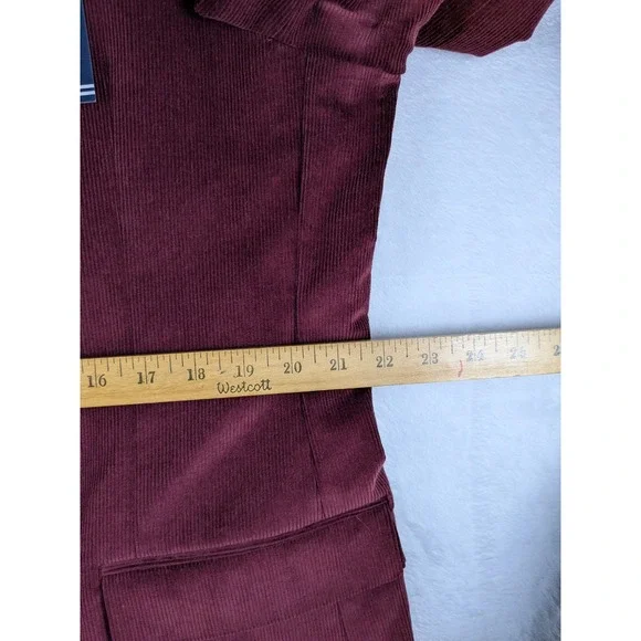 NWT $179 Nautica Mens‎ Corduroy Blazer Burgundy Burgundy Stretch Sport Coat L46